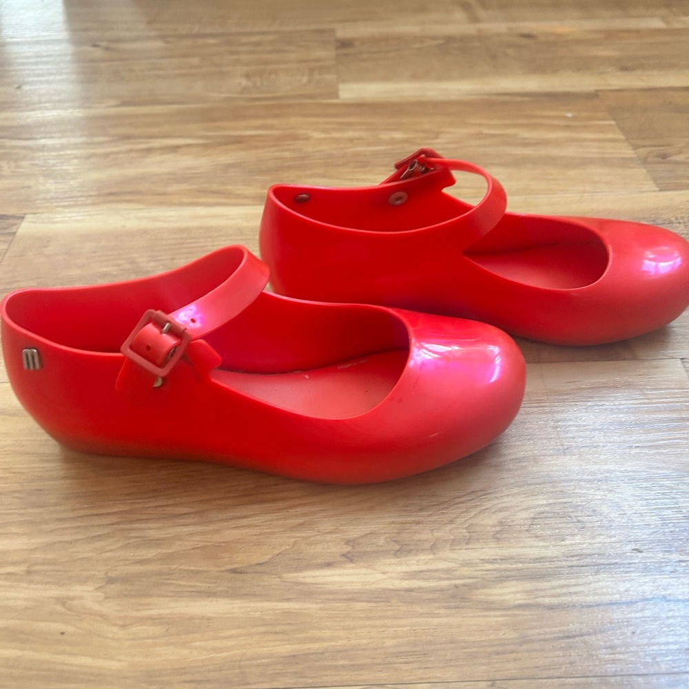 Mini Melissa Red Ballerina Flat Girls Kids Shoe Size 2 US